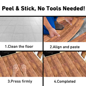 Adesivi da terra Peel-and-Stick in PVC autoadesivi rimovibili impermeabili in legno naturale aspetto pavimento in plastica - Product Image 3