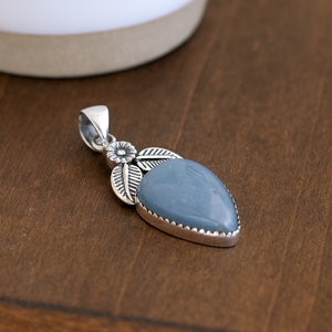<b>Top</b> Quality 925 Sterling Silver Blue Angelite Arrowhead Pendant Necklace <b>Rose</b> Gold Yellow Gold Plated Floral Vintage Charm Women - Product Image 3
