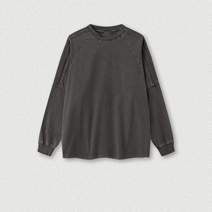 Sudadera Oversize Transpirable de Algodón Mineral Lavado con Cuello Redondo, Color Liso, Tejida, Casual, para Otoño, 100% Algodón, para Hombre - Product Image 2