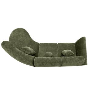 Divano Sezionale Curvo Moderno da 140 Pollici, Set da 3 Pezzi Completamente Assemblato ad Alta Densità, Chaise Longue in Spugna Completamente Compressa per Soggiorno - Product Image 5