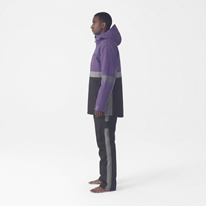 Veste de ski pour homme HAWK EYE, à blocs de couleur, imperméable, à capuche, violet noir, vêtements de neige d'extérieur, isolation synthétique - Product Image 4