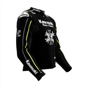 Axel Bassani Rawasaki Black Motorbike Cowhide/Kangaro Leather Track Riding/Racing Made To Measure Hump Biker Jacket CE <b>Protector</b> - Product Image 2
