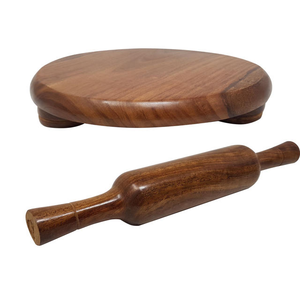 Wood Round Shape Hand Painting Chakla Belan High Quality <b>Rolling</b> <b>Pin</b> and <b>Rolling</b> Board Kitchen Accessories - Product Image 2