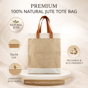 Bolsa de Mano Laminada Premium R. D. Bag House 15x14 con Asas de Cuero |   Cierre de Tirón con Diseño Decorativo Personalizado para Compras - Product Image 6