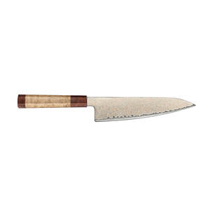 Couteau de cuisine d'extérieur haut de gamme en cuivre à motif Damas avec manche en bois stabilisé pour les voyages - Product Image 3