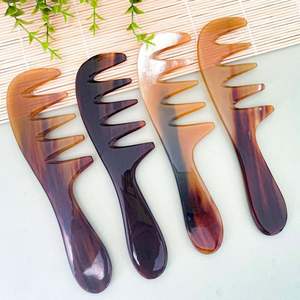 Peine de Cuerno de Búfalo Rústico para el Cabello, Peine de Cuerno Natural de Color Natural para Extensiones de Cabello, con la Mejor Calidad - Product Image 1