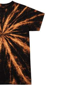 Camiseta Negra con Estampado Tie Dye Naranja para Hombre, Cuello Redondo, Manga Corta, Algodón, Estilo Casual Urbano, Lavado Vintage, Personalizada, OEM, Proveedor de Camisetas al por Mayor - Product Image 2