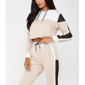 <b>Plus</b> <b>Size</b> Women's Hooded Color Blocked Tracksuit <b>Top</b> With <b>Mesh</b> Panels And Drawstring Pants Casual Autumn Wear - Product Image 6