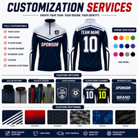 Camiseta de Entrenamiento de Fútbol para Niños, Personalizada, con Cierre de Cremallera de un Cuarto, Manga Corta, Transpirable, de Secado Rápido, Proveedor OEM