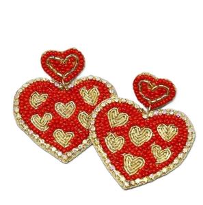 Boucles d'oreilles pendantes longues et légères, brodées de perles de rocaille faites à la main, pour soirée, à la mode - Product Image 3