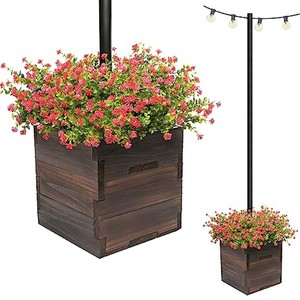 Vases en bois de Sheesham, pots à fleurs, design moderne du milieu du siècle, couleur naturelle, fabriqués à la main, 25x25x10 cm, forme rectangulaire, OEM personnalisé - Product Image 4