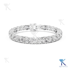 4.70 mm Lab Grown Diamond Tennis Bracelet Brilliant Cut 4 Prong 14K <b>Solid</b> <b>Gold</b> Fine Unisex Luxury Bridal Party Jewelry - Product Image 5