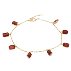 18K Natural Garnet Fine <b>Bangle</b> Bracelet - Product Image 2