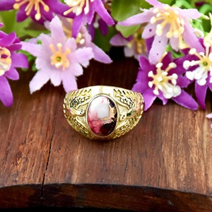 925 Sterling Silver Natural Red Rose Mohave <b>Turquoise</b> Handmade Silver <b>Ring</b> Gemstone 18K Gold Vermeil Jewelry Wedding Gift <b>Ring</b> - Product Image 3