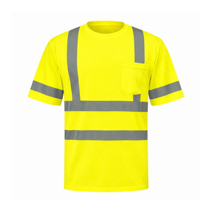Yellow Polo <b>Long</b> Or Short <b>Sleeve</b> Polyester <b>T</b>-<b>Shirt</b> Work Wear Reflective Safety Worker Clothing <b>Shirts</b> for Men - Product Image 3
