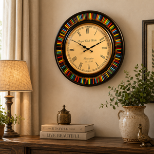 Handcrafted Wooden Pencil Wall <b>Clock</b> Creative Assorted Color Pencil <b>Clock</b> Decorative Wall <b>Clock</b> Home Decor <b>Art</b> <b>Clock</b> - Product Image 6