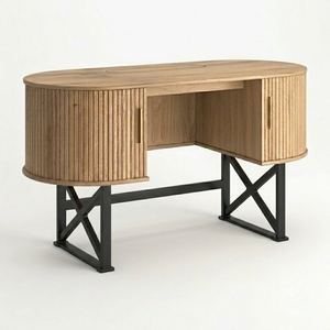 Bureau industriel en teck - Product Image 2