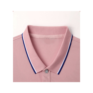 เสื้อเชิ้ตแขนสั้นผู้ชาย สีชมพูล้วน ผ้าถัก สไตล์ลำลอง ทรงปกติ ติดกระดุม คอปก ทอแบบพิเศษ โลโก้ด้านหน้า ระบายอากาศได้ดี - Product Image 3