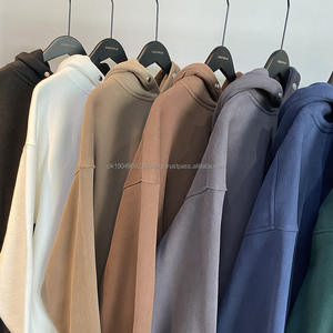 H5517 fabricante de ropa suministro al por mayor personalizado 360 Gsm polar forrado sudaderas con capucha de gran tamaño botón cuello sudaderas con capucha - Product Image 3