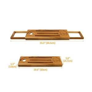 Wooden Bathtub <b>Caddy</b> <b>Bath</b> <b>Tray</b> for Tub Rectangle Minimalist Style Non-Slip Bathtub Rack for Bathroom Accessory, Spa Gift - Product Image 2
