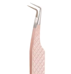 Pince à cils en acier inoxydable à microfibres Nano Grip avec logo imprimé, 45/60/75/90 degrés, pour extensions de cils volume, antistatique, pointe lisse - Product Image 6