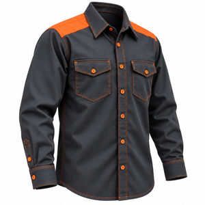 Wholesale Men FR Shirt Flame Resistant Welding Workwear Heavy Duty <b>Work</b> Shirt Two Tone Custom Industrial Safety <b>Work</b> Shirt - Product Image 3