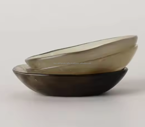 Ensemble de bols en corne polie naturelle, style rustique, ferme, nautique, décoratif, artistique, motif floral, écologique, artisanal, pour servir - Product Image 2