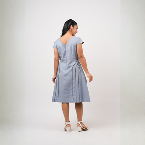 Vestido corto informal de manga corta de sarga para mujer, hecho en Sri Lanka - Product Image 6