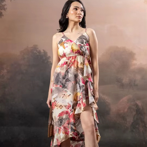 Vestido Midi/Maxi Casual Elegante sin Mangas para Mujer, Estampado a Mano, de Algodón Natural Transpirable, para Ocasiones Especiales - Product Image 1