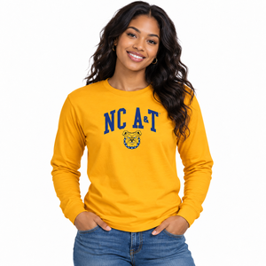 Camiseta de Manga Larga Personalizada Estilo NC A&T para Hombre, Camiseta con Gráficos Universitarios, Ropa Urbana de Algodón con Etiqueta Privada OEM - Product Image 3