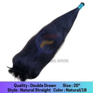 Extensions de cheveux humains vierges Remy originaux à double tirage Paquets de cheveux alignés avec des cuticules indonésiennes droites en vrac naturelles - Product Image 4