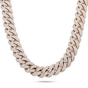 Silver Plated Moissanite <b>Rope</b> <b>Chain</b> Necklace Men's Hiphop Style Everyday Wear Round Brilliant Cut Micro Insert <b>Chains</b> - Product Image 4