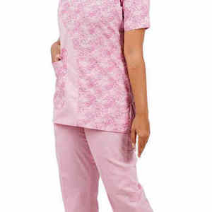 Uniforme Médico Estampado Rosa, Ropa de Trabajo de Enfermería, Conjunto de Dos Piezas, Túnica y Pantalones de Hospital, Personalizado OEM - Product Image 5