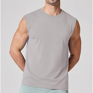 Men's Solid Color Sleeveless Tank <b>Top</b> O-Neck Casual Knitted Muscle Shirt <b>Navy</b> Blue Mens Oversized Sleeveless Shirt Premium Tank - Product Image 5