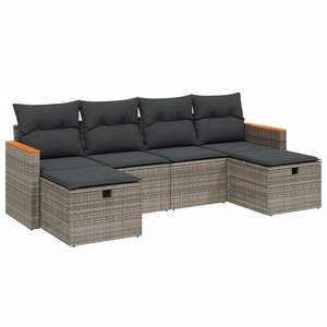 Conjunto de Sofás Modulares Grandes de Ratán PE Gris para Jardín, Colección Premium de Muebles Modulares para Exteriores - Product Image 2