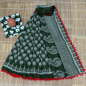 Sari en coton pur Mulmul, imprimé à la main, léger, en coton indien, doux, respirant, idéal pour l'été - Product Image 4