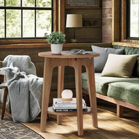 Table à manger moderne en bois massif avec étagère inférieure conception peu encombrante pour meubles de maison salon chambre à coucher