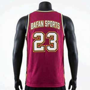 Camiseta de baloncesto Elite 165 GSM de malla de poliéster que absorbe la humedad para hombre, magenta, rosa, con bordado de logotipo personalizado, camisetas de baloncesto - Product Image 5
