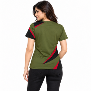 Ropa casual cómoda y elástica para mujer, camisetas con cuello en V para combinar con jeans, faldas y shorts, de calidad y modernas. - Product Image 2