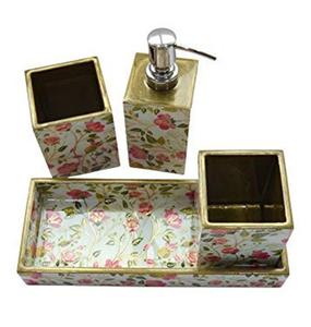 ชุดห้องน้ำดีไซน์ทันสมัย 4 ชิ้น ทำจาก MDF พร้อมที่วางแปรงสีฟันลายเคลือบเงา ผลิตภัณฑ์ห้องน้ำคุณภาพดีที่สุด ราคาดีที่สุด - Product Image 1