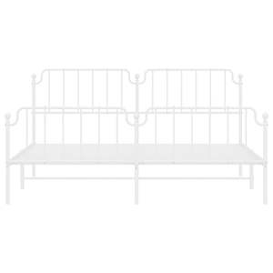 Cadre de lit double en acier thermolaqué blanc – Catégorie de produits : Lits métalliques - Product Image 5