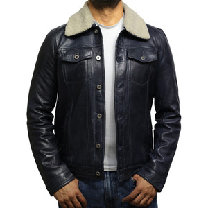 Wholesale Custom Coated Durable Breathable Leather Slim <b>Men's</b> Casual Autumn Zipper Front <b>Long</b> Stand Collar Plus Size <b>Jackets</b> - Product Image 1