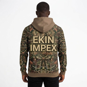 Sweat-shirt à capuche personnalisé en sublimation camouflage Woodland pour homme, imprimé nature intégral, avec logo - Product Image 4