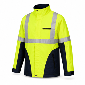 Veste de sécurité réfléchissante haute visibilité, résistante à l'eau, jaune, vert, marine, veste de travail logistique, vente en gros personnalisée, veste pour hommes 300D Shell - Product Image 2