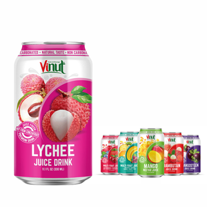 Lychee Juice Drink Sin azúcar, Precio de fábrica, OEM/ODM, Etiqueta privada, Muestra gratis Fabricante de Vietnam 330ml - Product Image 1