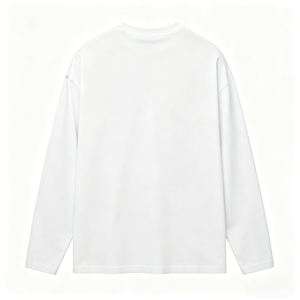 Camiseta Blanca de Manga Corta con Cuello Redondo para Hombre, Estilo Urbano Holgado, Color Sólido, Tejido de Algodón/Bambú, Personalizable y Ecológica - Product Image 3