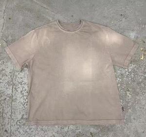 เสื้อยืดแขนสั้นผู้ชายลายมัดย้อม ผ้าฝ้าย 100% คอโอ ทรงลำลอง สีพื้น - Product Image 3