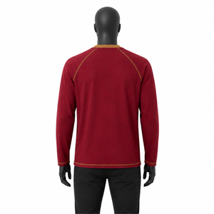 Custom Men's Long Sleeve Henley Shirt <b>Raglan</b> Sleeve Contrast Color Casual Cotton T-shirt Sports Wear Slim Fit Pullover Male <b>Tops</b> - Product Image 3