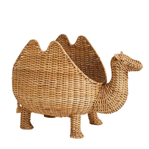 Panier de rangement en rotin tressé à la main en forme de chameau pour livres, meuble de chambre d'enfant et de chambre à coucher, magnifique coffre en forme d'animal du désert, vente en gros - Product Image 2
