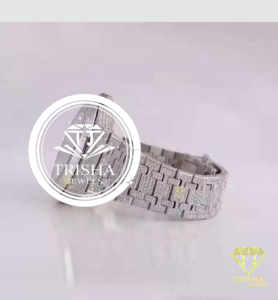 นาฬิกาเพชรโมอิสซาไนต์สีขาวพรีเมียม ประดับเพชรเต็มหน้าปัดและสายข้อมือด้วยเพชร VVS คุณภาพเยี่ยม - Product Image 2